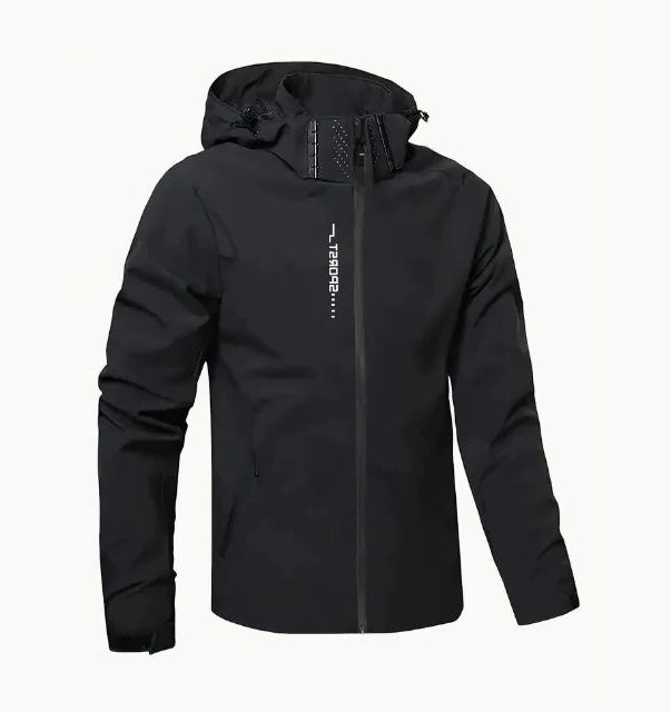 Hooded Zip-Up Windbreaker Jacket for Men