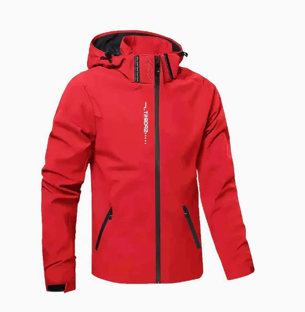 Hooded Zip-Up Windbreaker Jacket for Men
