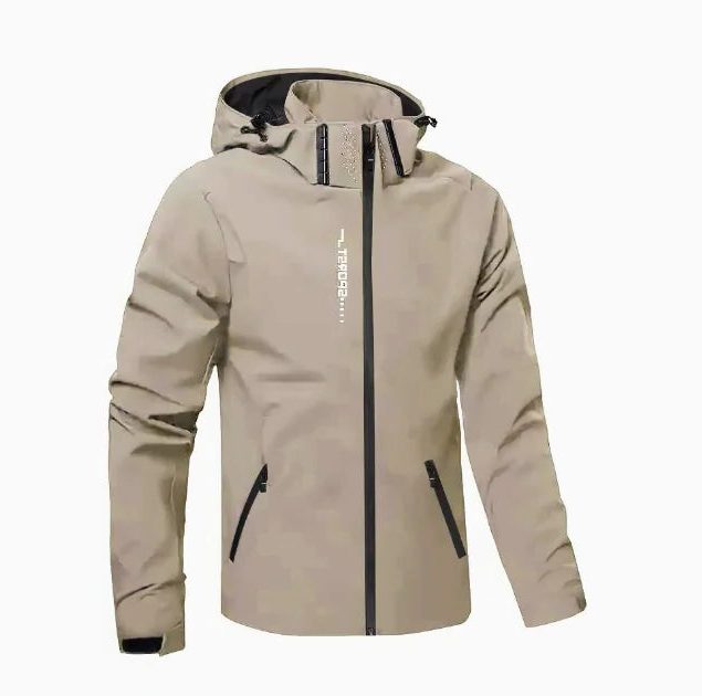 Hooded Zip-Up Windbreaker Jacket for Men