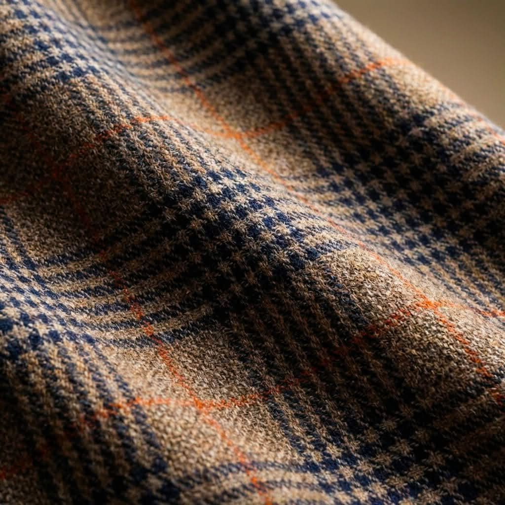 Houndstooth Wool Blend Blazer with Notch Lapel for Men