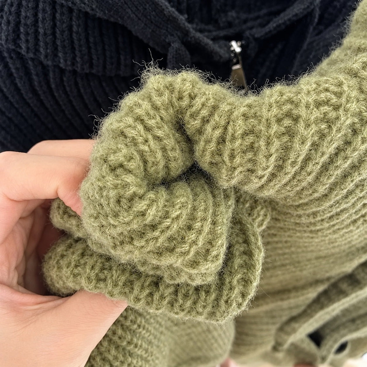Hooded Cardigan for Women - Zip Closure with Pockets and Oversized Fit