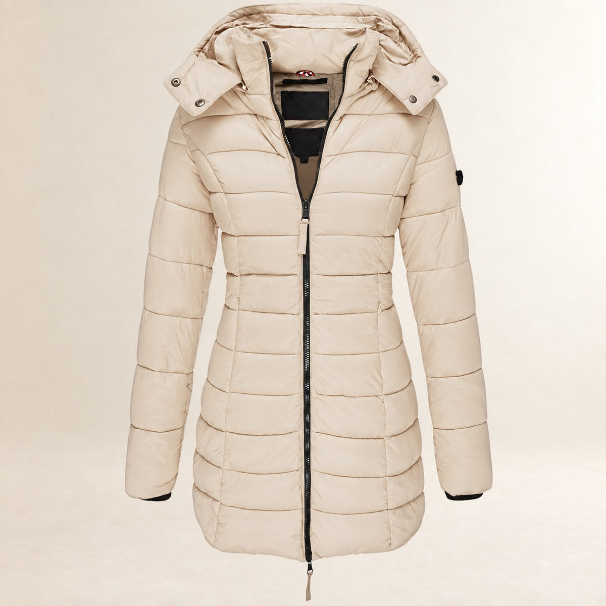 Hooded Puffer Jacket for Women - Lightweight, Zip Closure, Quilted Design