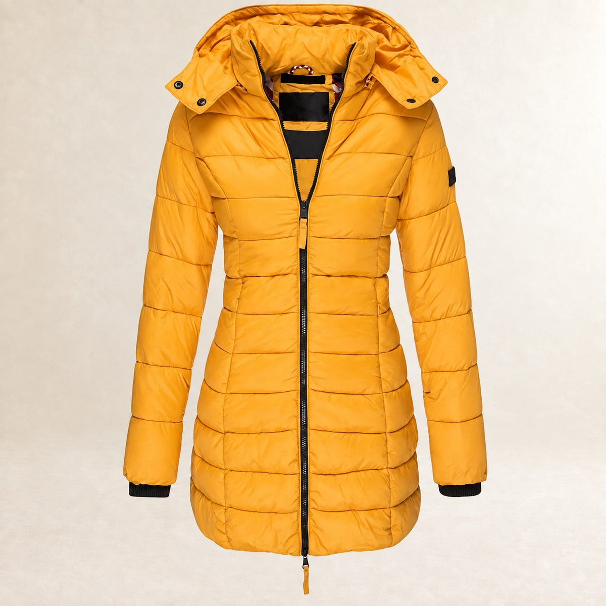 Hooded Puffer Jacket for Women - Lightweight, Zip Closure, Quilted Design