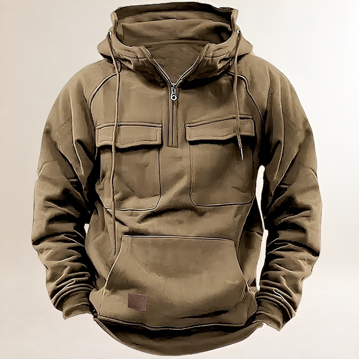 Hoodie for Men - Zip Closure, Front Pockets, Regular Fit