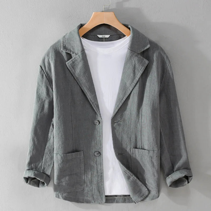 Men's Blazer - Button Closure, Relaxed Fit, Casual Style