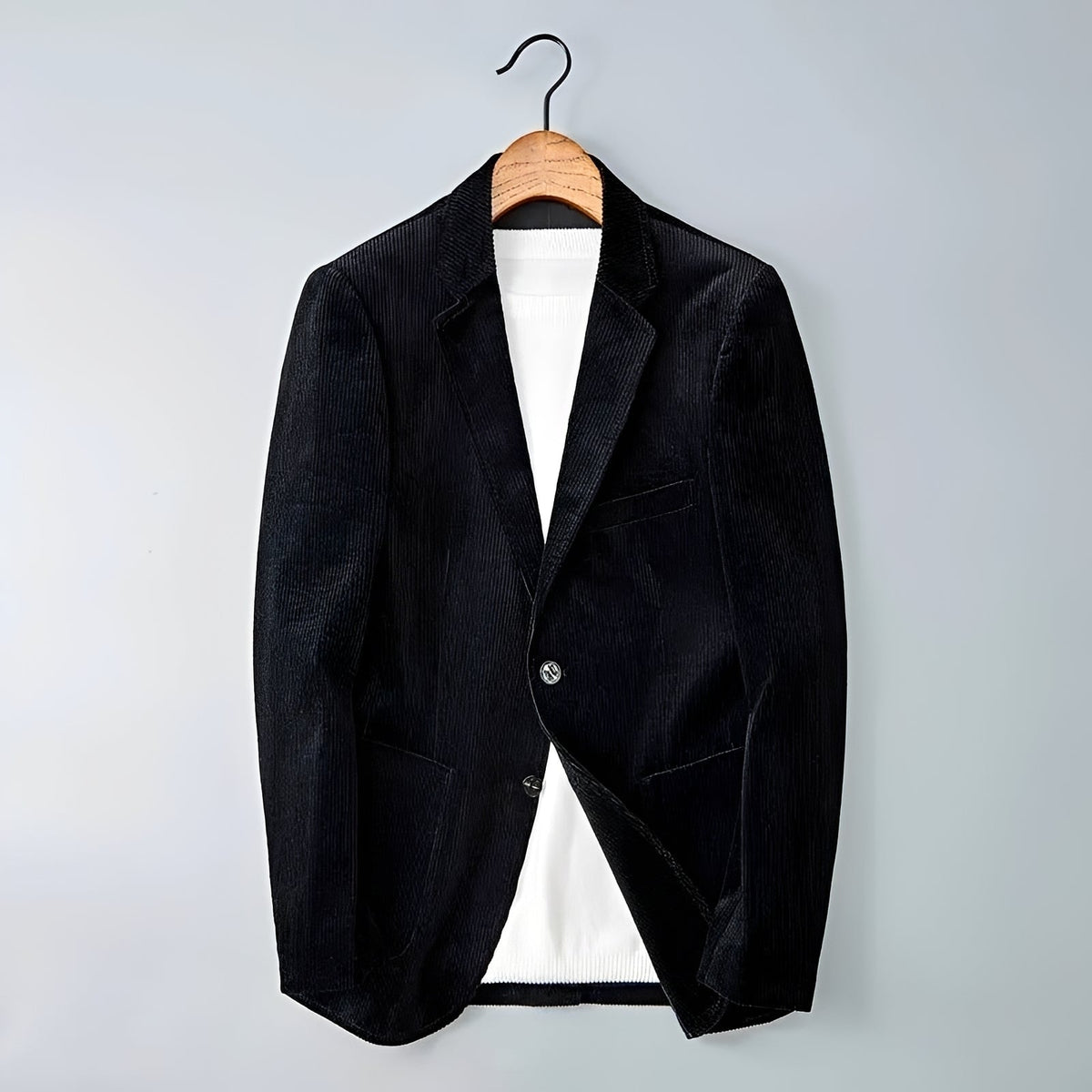 Men's Blazer - Double-Breasted Design with Notched Lapels, Tailored Fit