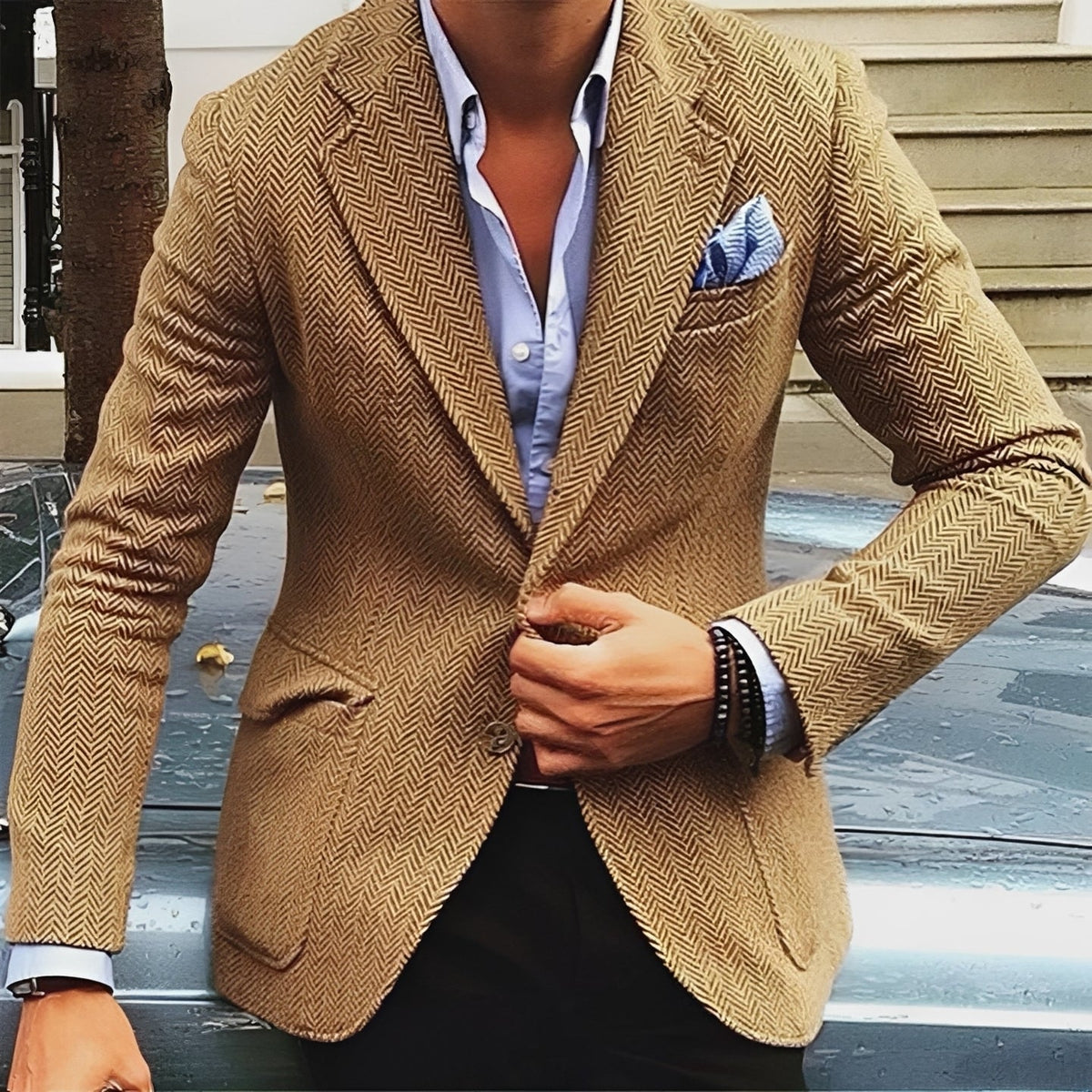 Men's Blazer - Tailored Fit, Single Breasted, Lapel Design
