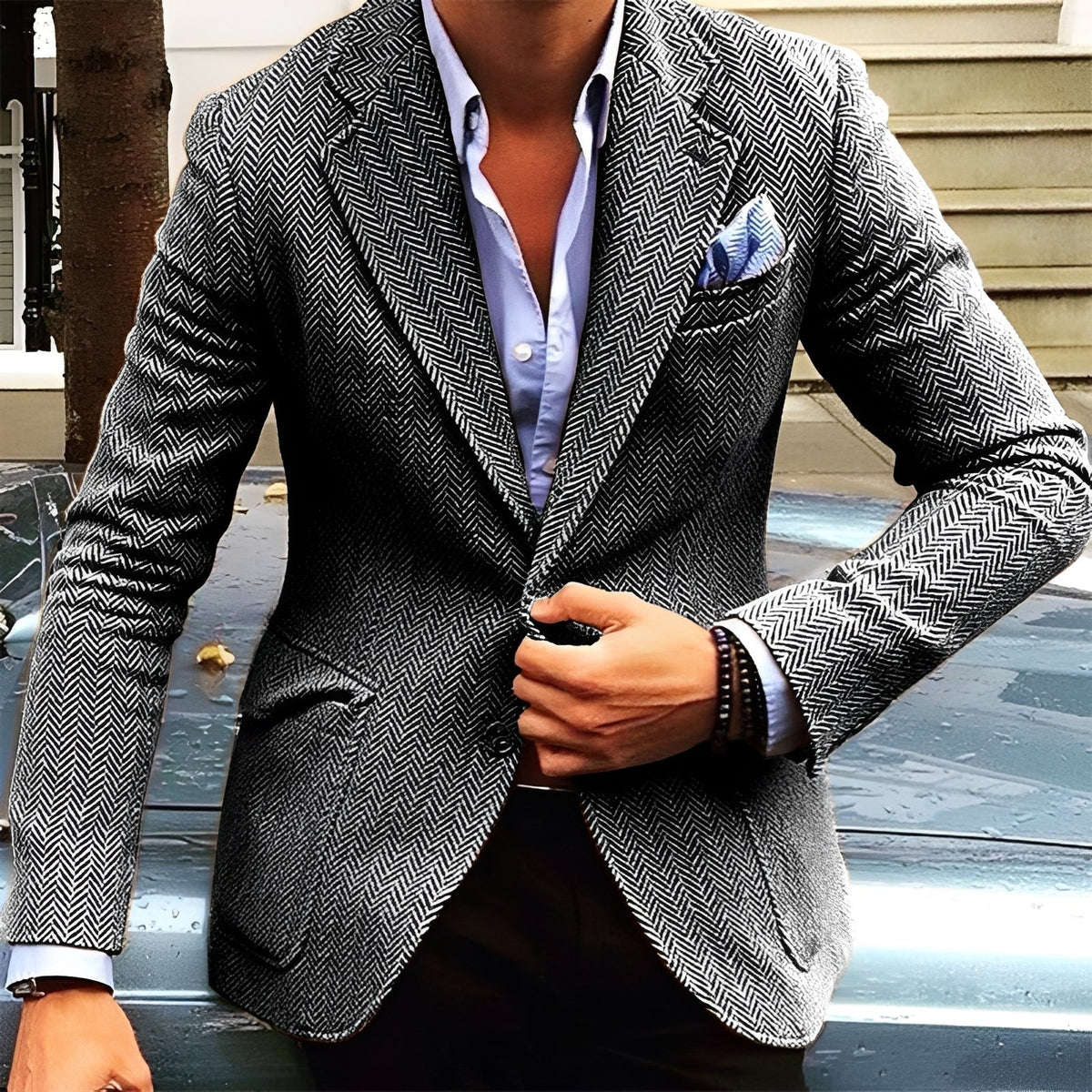 Men's Blazer - Tailored Fit, Single Breasted, Lapel Design