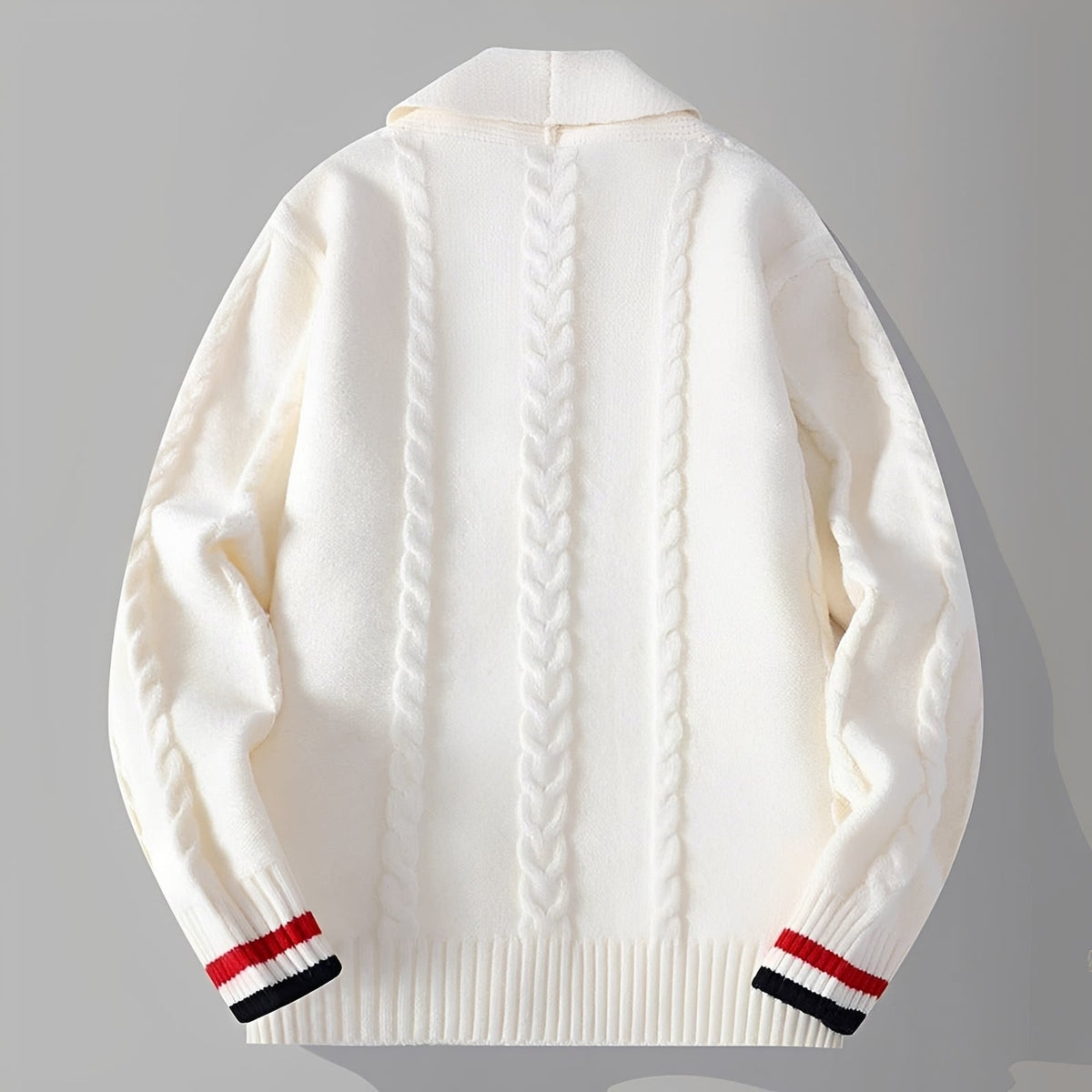 Men's Cardigan with Button Closure and Pockets - Relaxed Fit