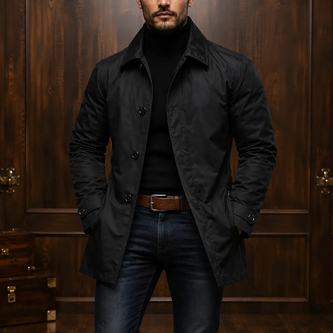 Men's Casual Coat - Button Closure, Classic Collar, Tailored Fit