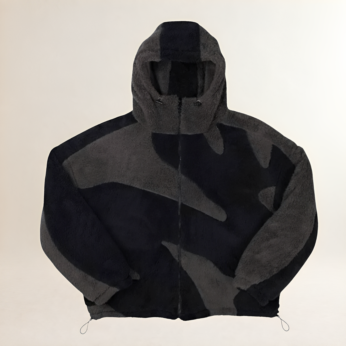 Men's Hooded Zip-Up Jacket - Color Block Design, Relaxed Fit