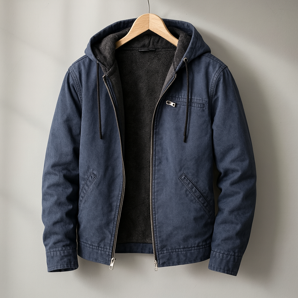 Men's Jacket - Hooded, Zip-Up, Soft Lined, Relaxed Fit
