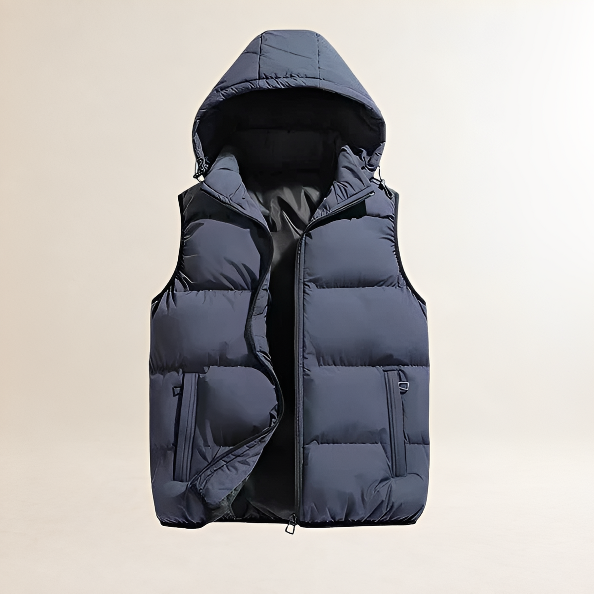 Men's Padded Bodywarmer Vest with Hood - Lightweight, Zip Closure, Casual Fit