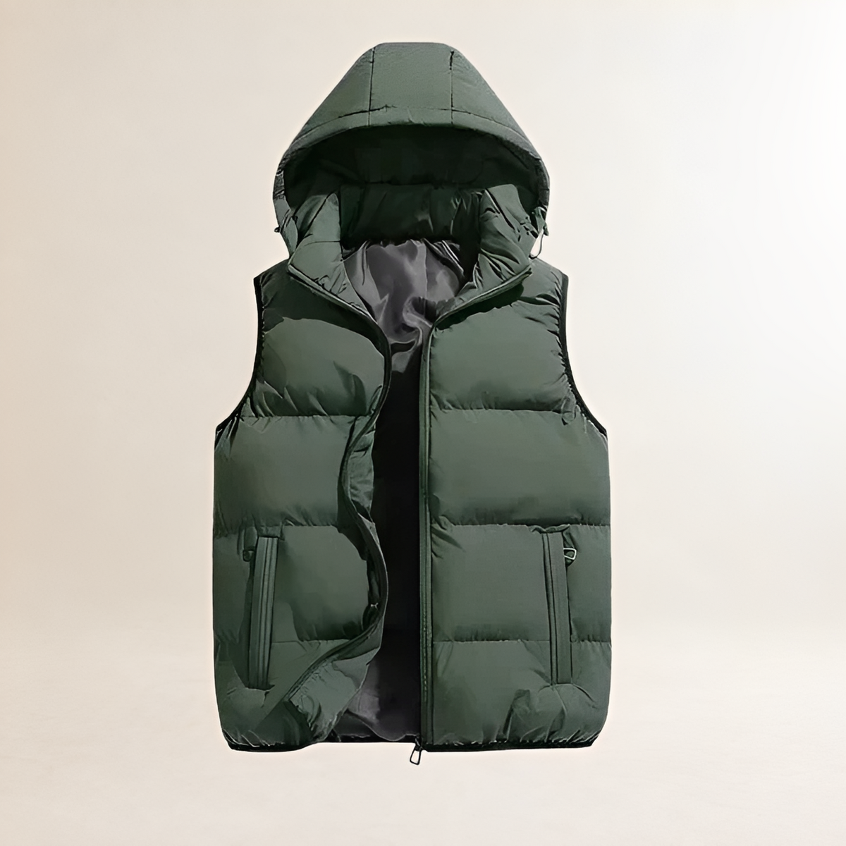 Men's Padded Bodywarmer Vest with Hood - Lightweight, Zip Closure, Casual Fit
