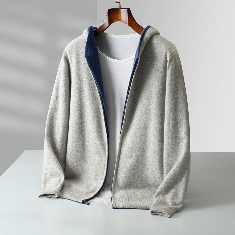 Men's Reversible Hoodie - Lightweight, Zip-Up, Casual Fit