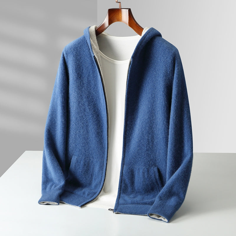 Men's Reversible Hoodie - Lightweight, Zip-Up, Casual Fit