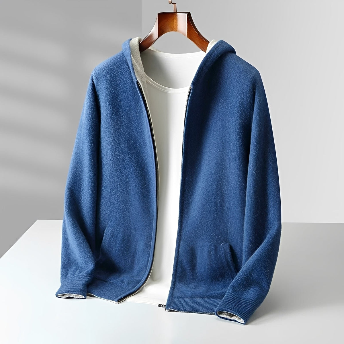 Men's Reversible Hoodie - Lightweight, Zip-Up, Casual Fit