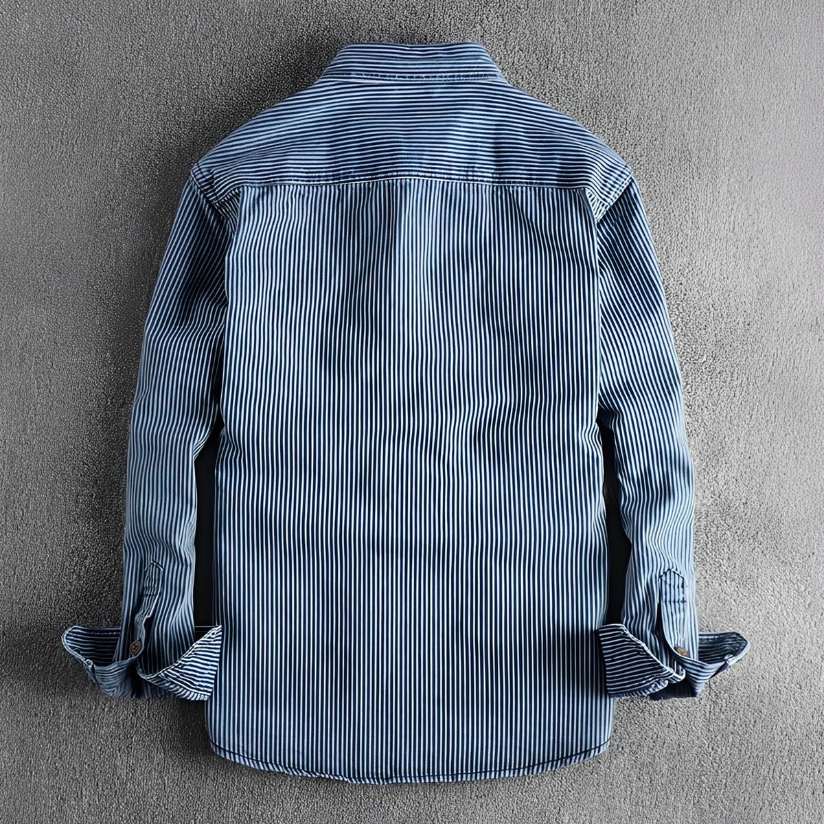 Men's Striped Shirt - Long Sleeve, Button Closure, Two Chest Pockets