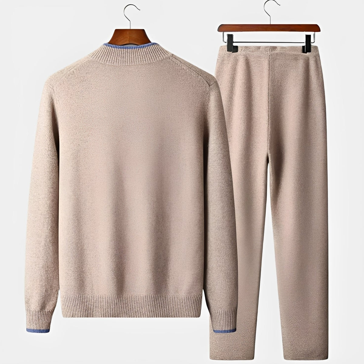 Men's Tracksuit - Zip-Up Cardigan and Pants Set, Modern Fit, Casual Style