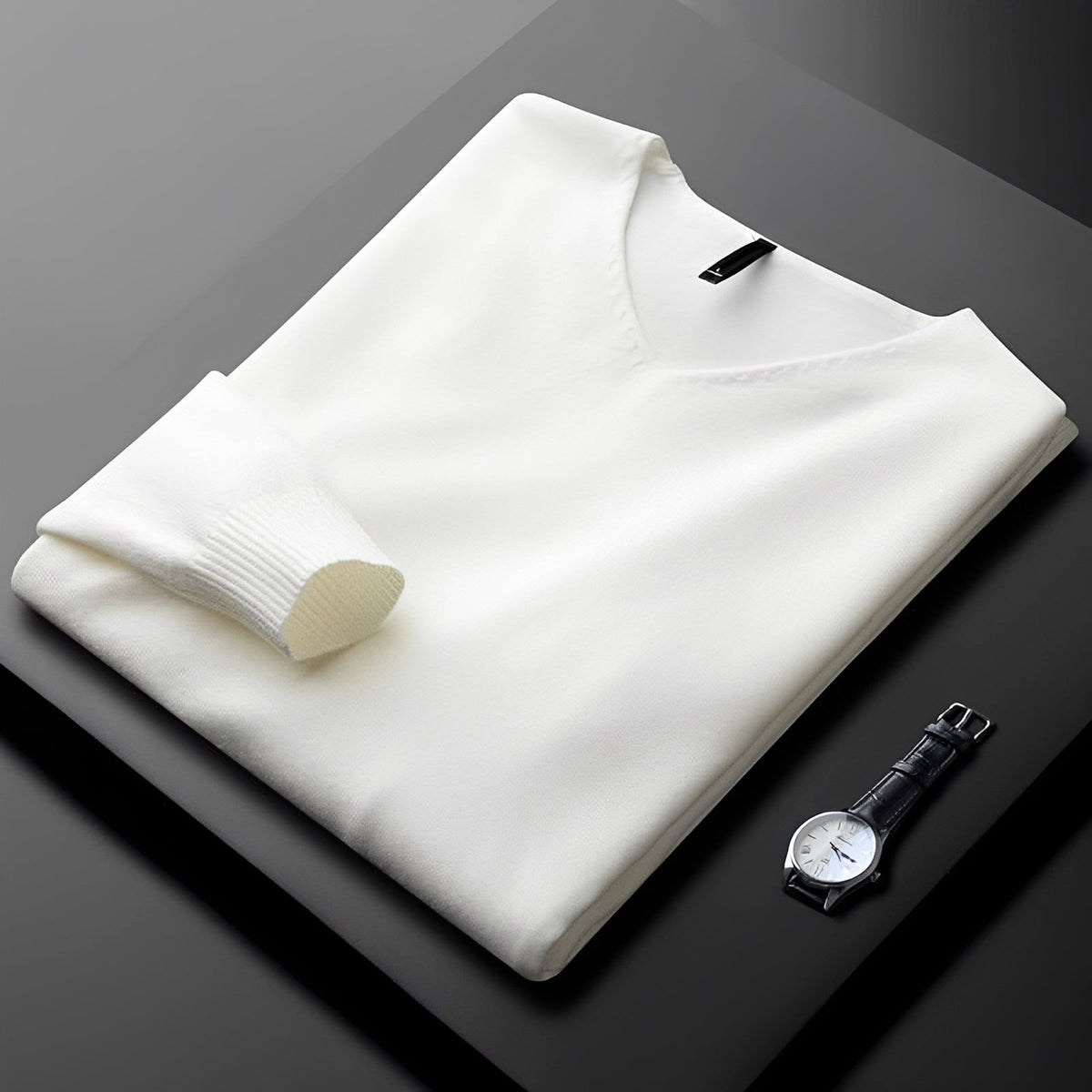 Men's V-Neck Sweater - Classic Fit, Versatile Style