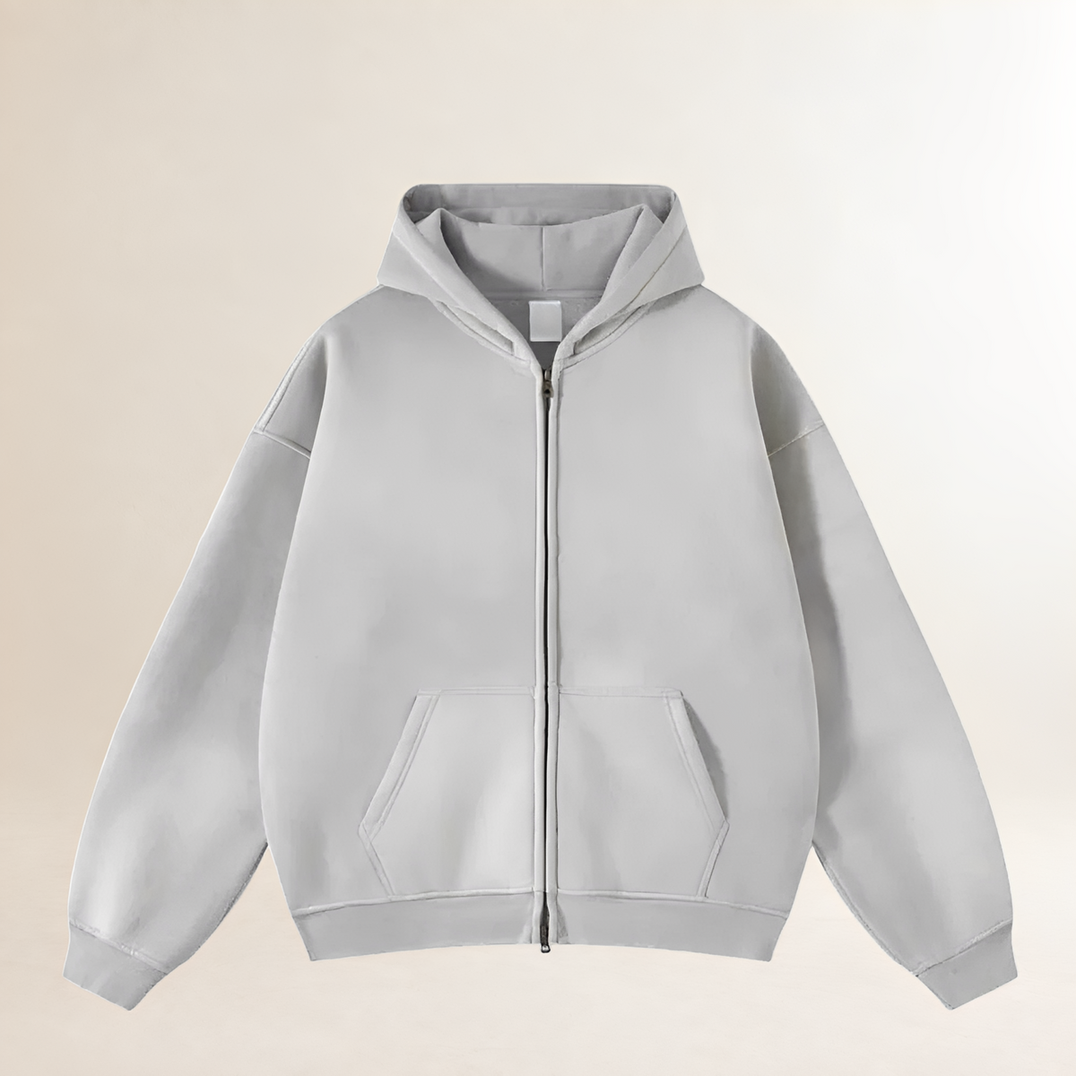 Men's Zipped Hoodie - Oversized Fit, Cozy Hood, Front Pockets