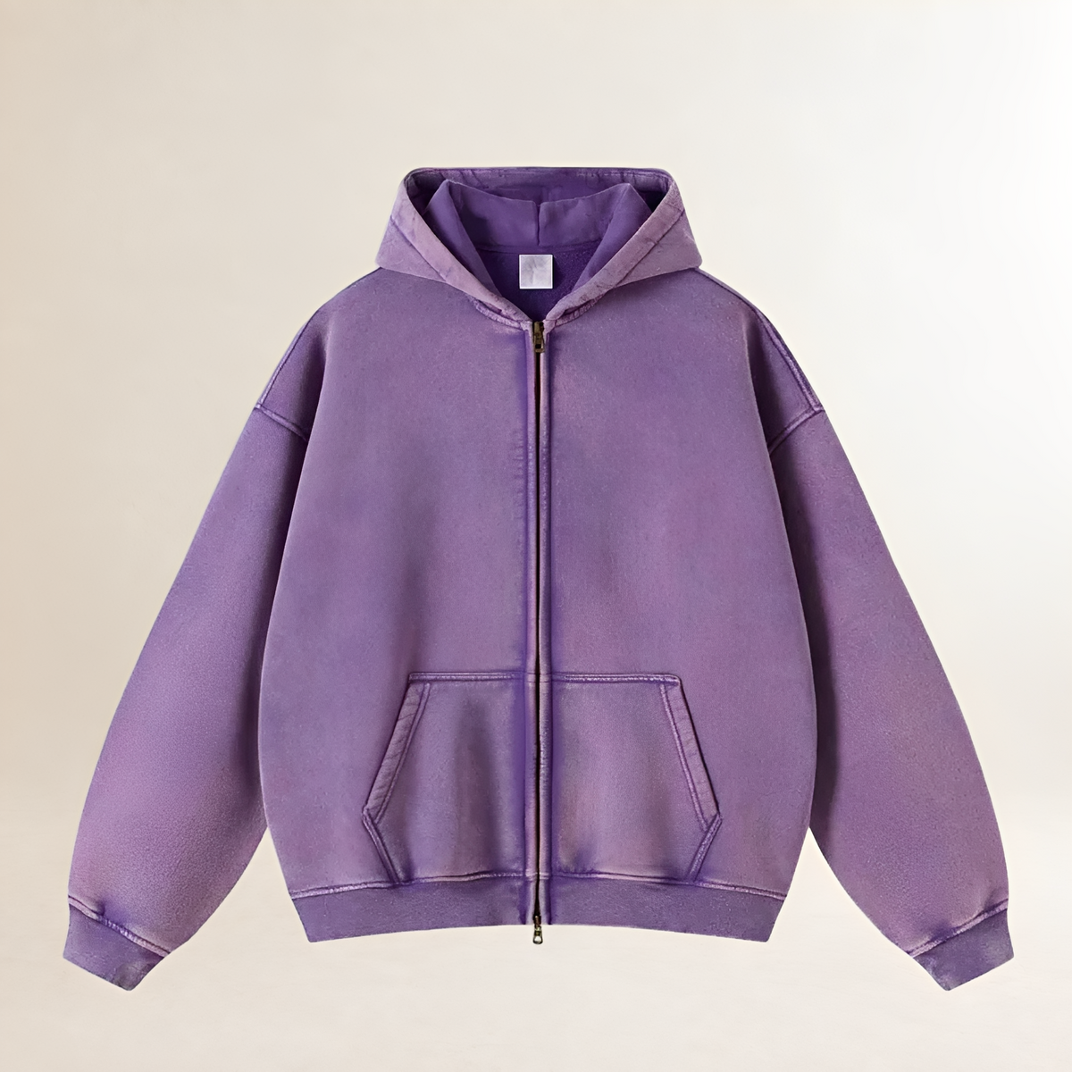 Men's Zipped Hoodie - Oversized Fit, Cozy Hood, Front Pockets