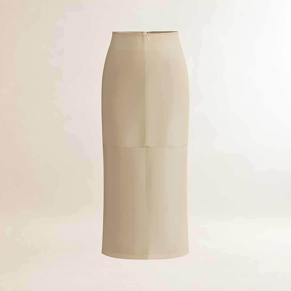 Midi Skirt Women Slim Fit High Waist Panel Design