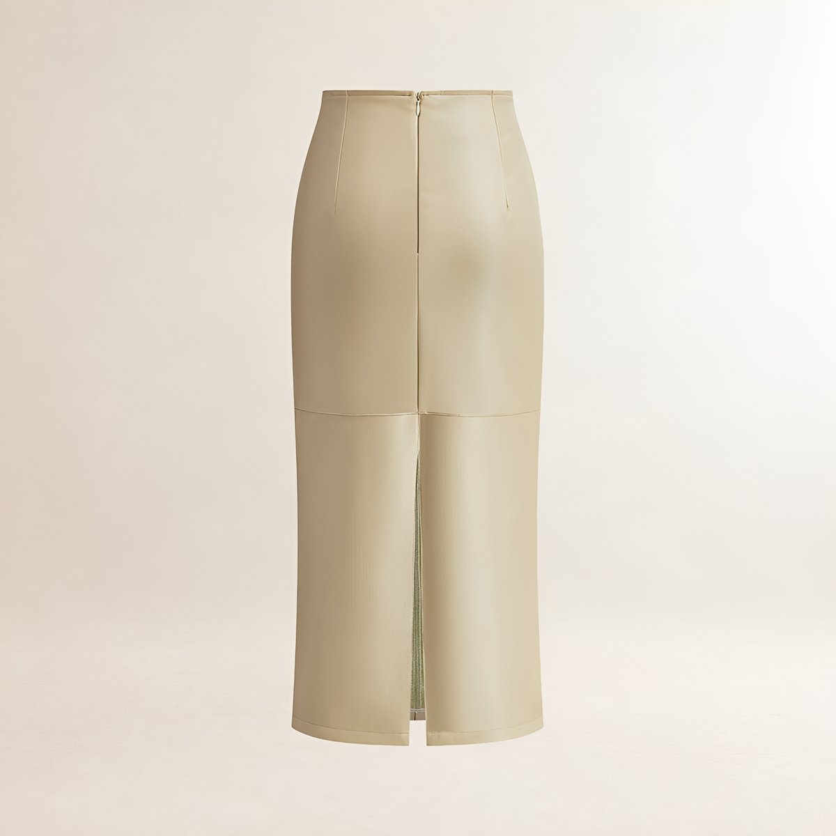 Midi Skirt Women Slim Fit High Waist Panel Design