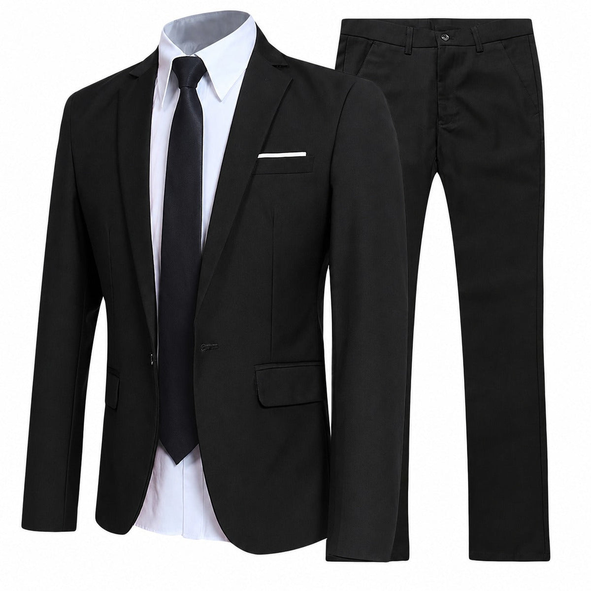 Suit Set Men - Two-Piece Blazer and Trousers, Slim Fit, Elegant Design