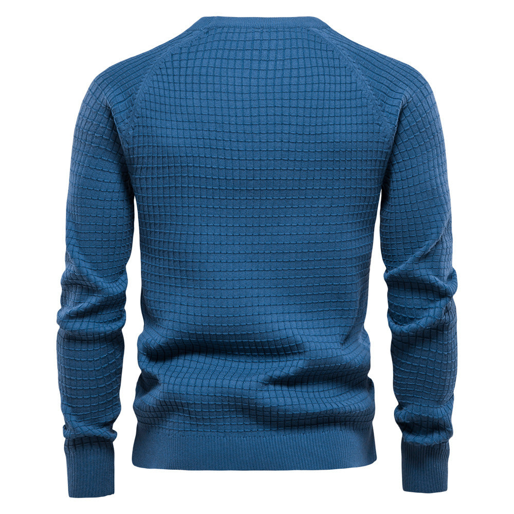 Sweater for Men Textured Crew Neck - Regular Fit Long Sleeve