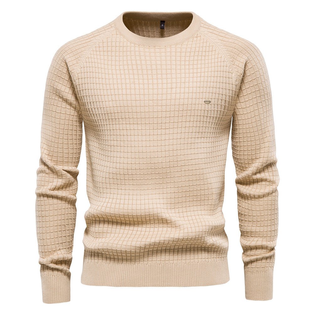 Sweater for Men Textured Crew Neck - Regular Fit Long Sleeve