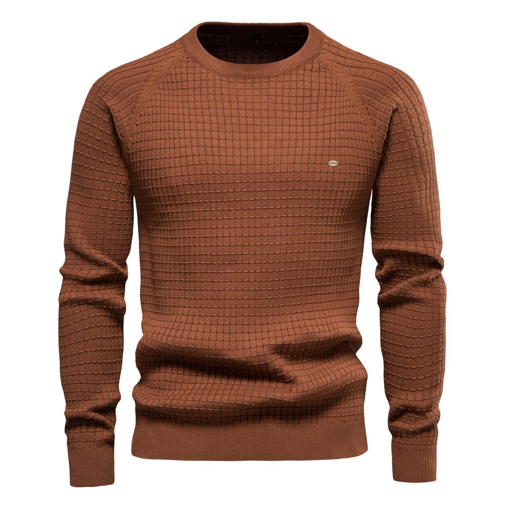 Sweater for Men Textured Crew Neck - Regular Fit Long Sleeve