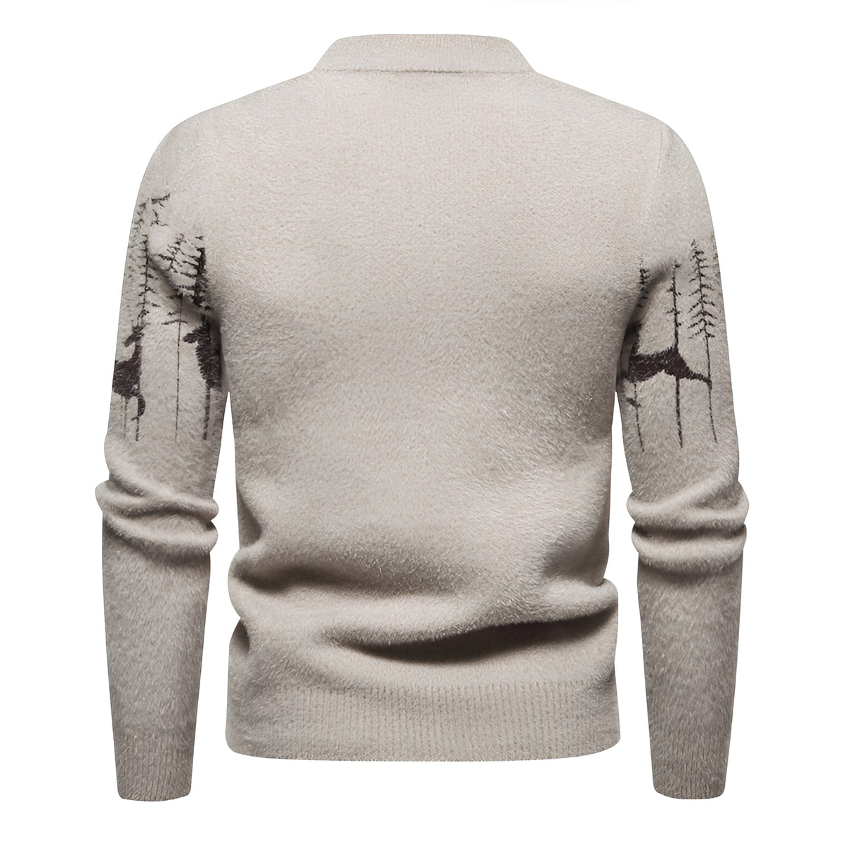 Sweater Men - Christmas Design, Deer and Forest Pattern, Regular Fit