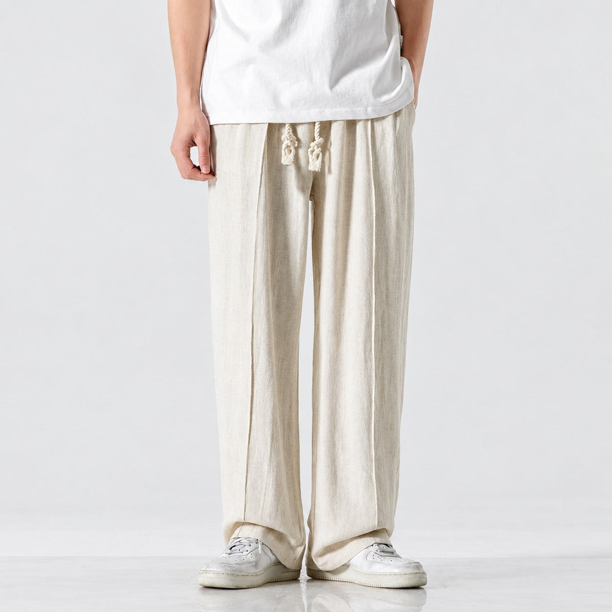 Sweatpants Men Regular Fit Woven Drawstrings Elastic Waistband