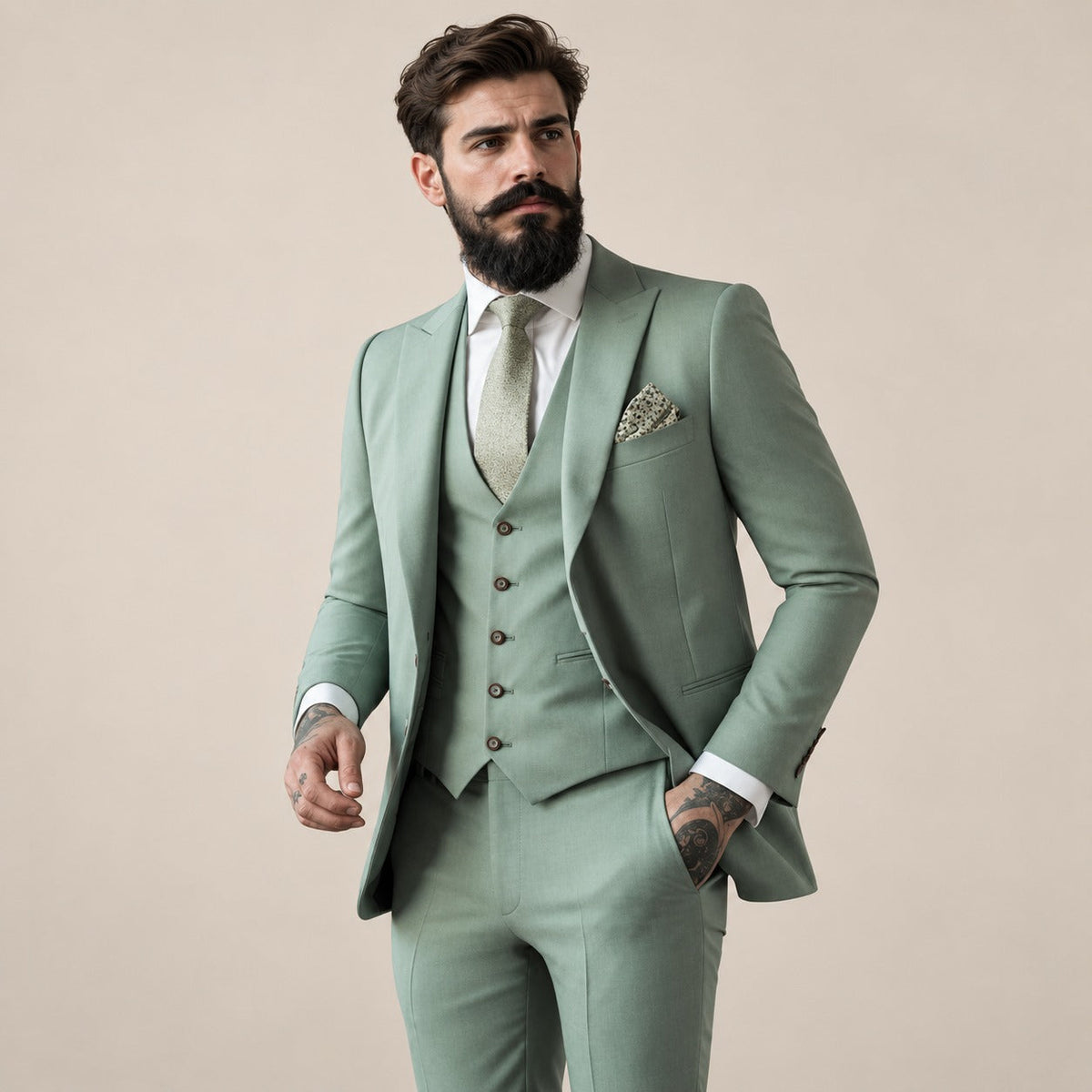 Three-Piece Suit Men - Modern Fit, Tailored Design, Elegant Style