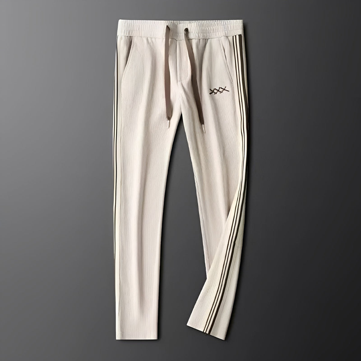 Tracksuit for Men - Zip-Up Jacket, Drawstring Pants, Ribbed Cuffs, Sporty Design