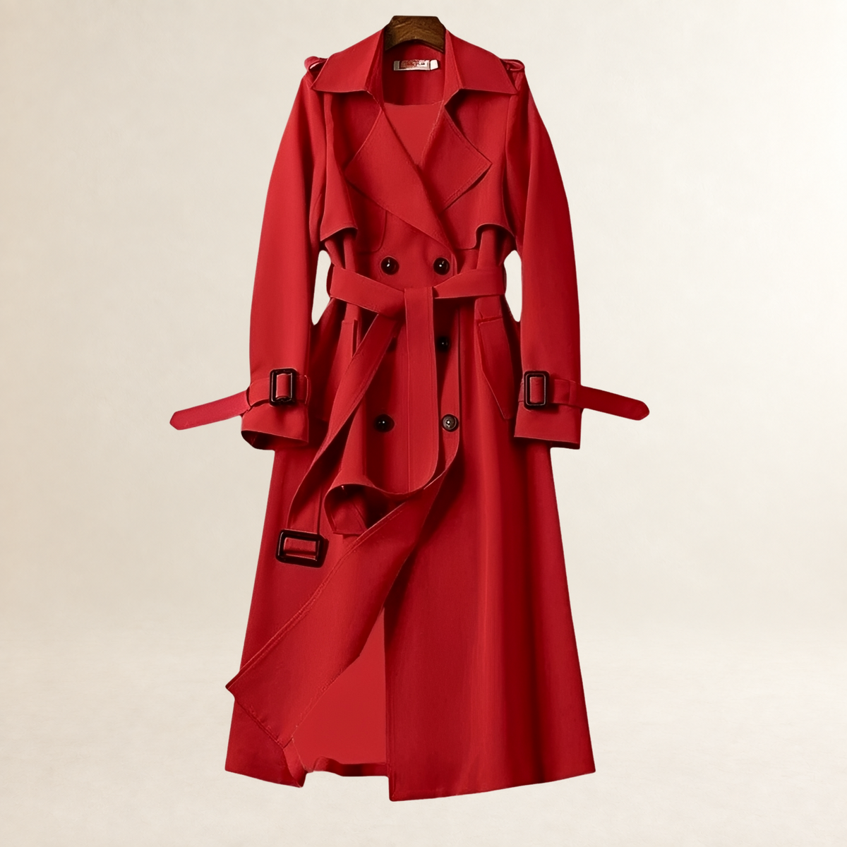 Trench Coat Women Double-Breasted with Belted Waist - Classic Fit
