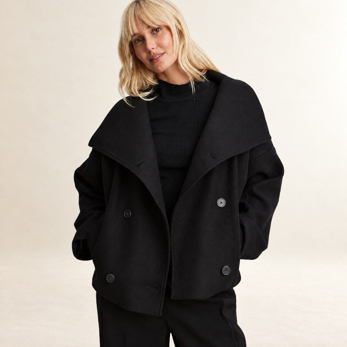 Women's Double-Breasted Jacket - Wide Lapel, Regular Fit