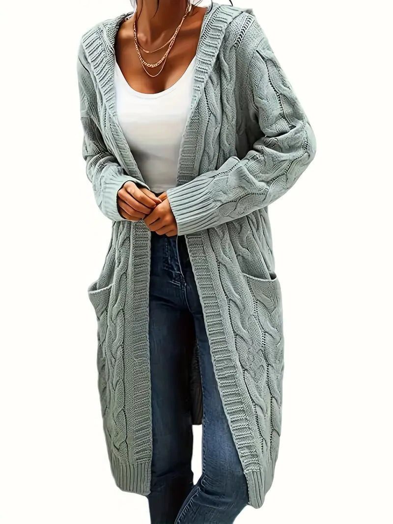 Idalia | Women's Cable Knit Long Cardigan