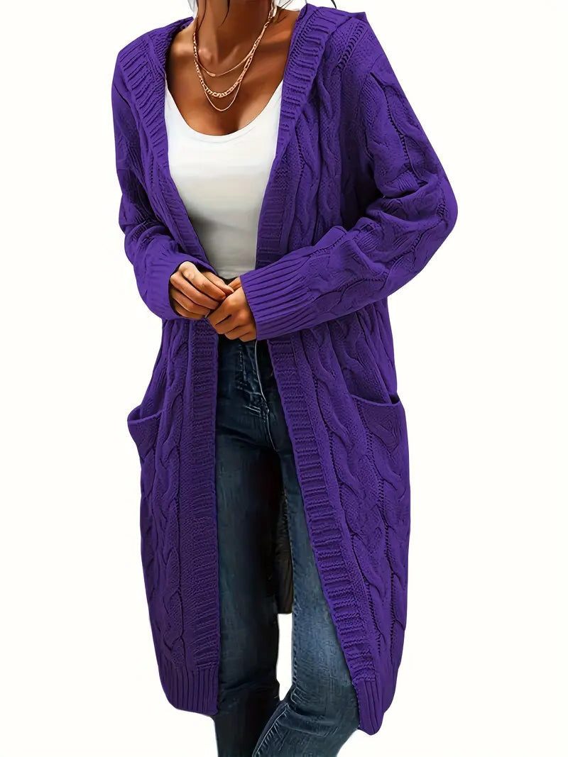 Idalia | Women's Cable Knit Long Cardigan