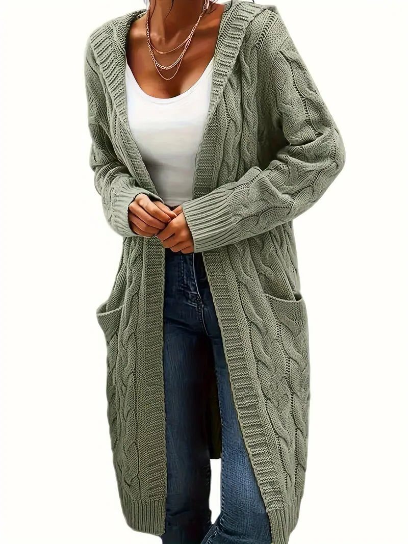Idalia | Women's Cable Knit Long Cardigan