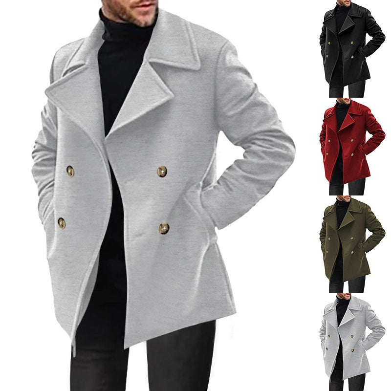 Derek | Men's Double Breasted Wool Blend Winter Coat Classic Lapel