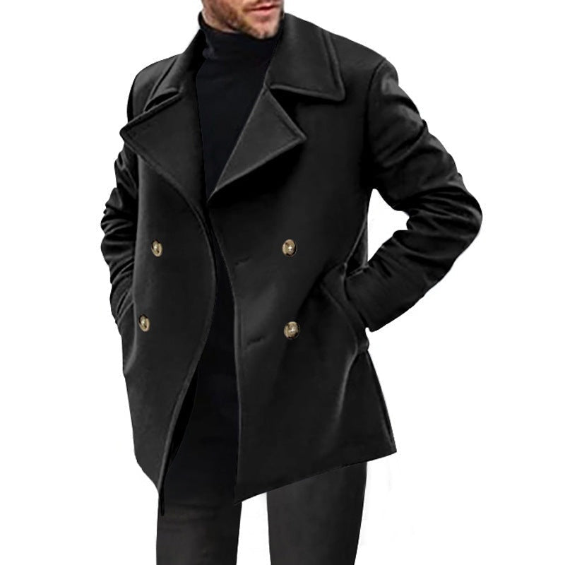Derek | Men's Double Breasted Wool Blend Winter Coat Classic Lapel