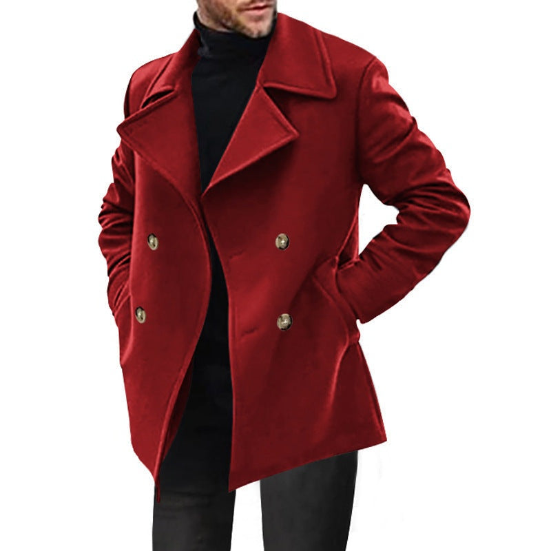 Derek | Men's Double Breasted Wool Blend Winter Coat Classic Lapel
