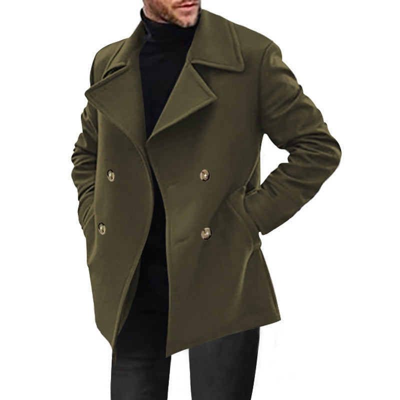 Derek | Men's Double Breasted Wool Blend Winter Coat Classic Lapel
