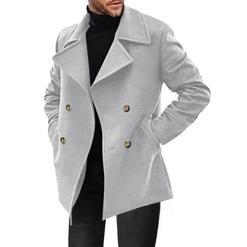 Derek | Men's Double Breasted Wool Blend Winter Coat Classic Lapel