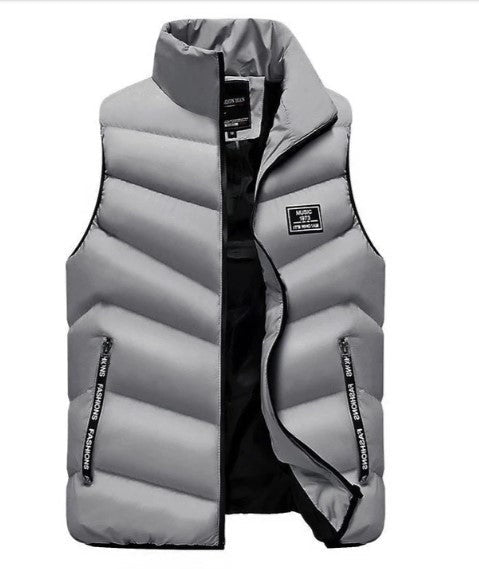 Liam | Men's Quilted Puffer Vest Sleeveless High Collar Zip