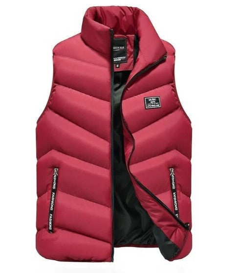 Liam | Men's Quilted Puffer Vest Sleeveless High Collar Zip