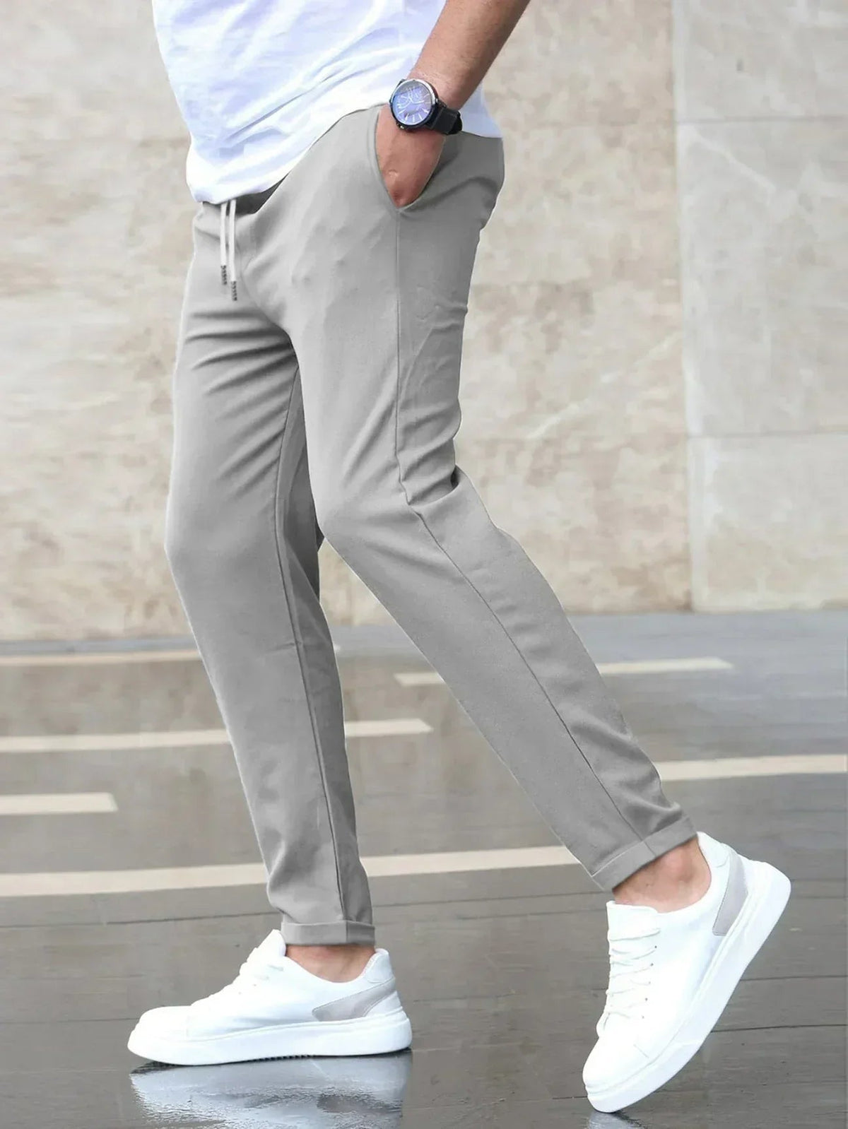 Alexander | Men's Chino Joggers Elastic Waist Slim Fit