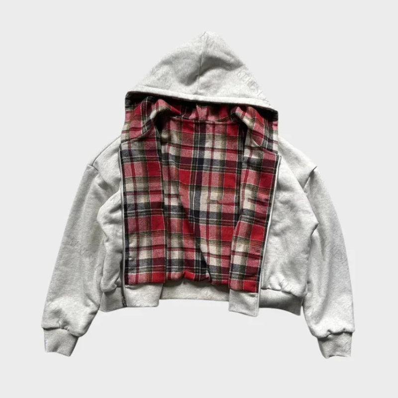 Adam | Men's Reversible Plaid Hoodie Sweatshirt Oversized